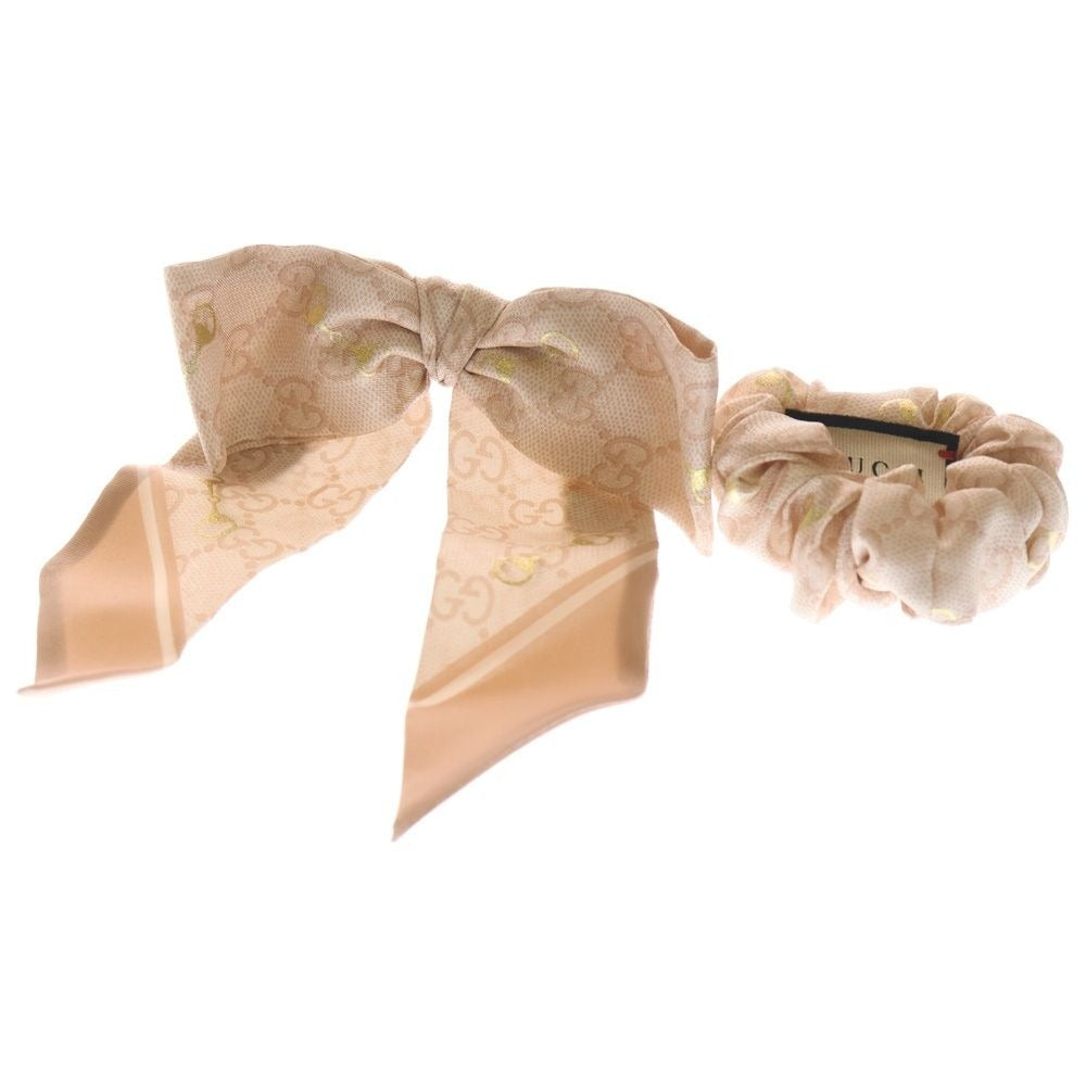 Gucci GG Mark Scrunchie Set Hair Tie Silk Pink