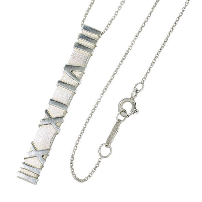 Authentic Tiffany & Co Tiffany & Co Atlas Bar Plate 925 Necklace Pendant Silver