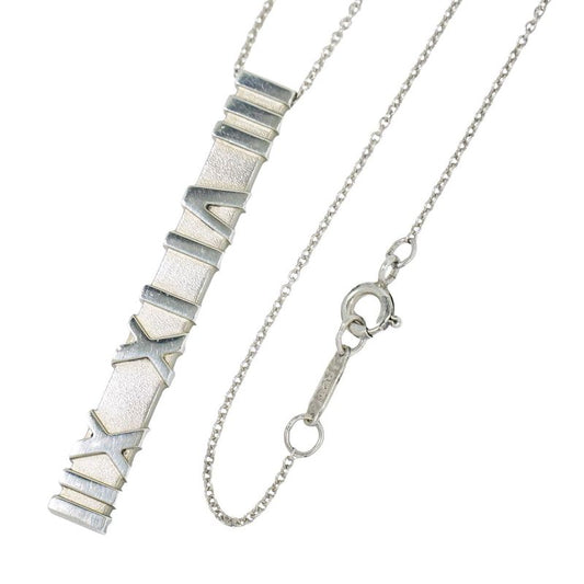 Authentic Tiffany & Co Tiffany & Co Atlas Bar Plate 925 Necklace Pendant Silver