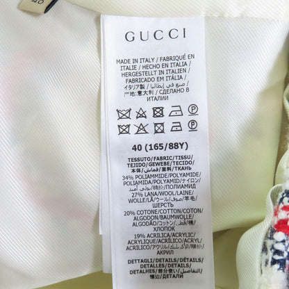 Gucci Wool Blend Check Pattern Tweed Vest With Gold Buttons White 40 — view 9