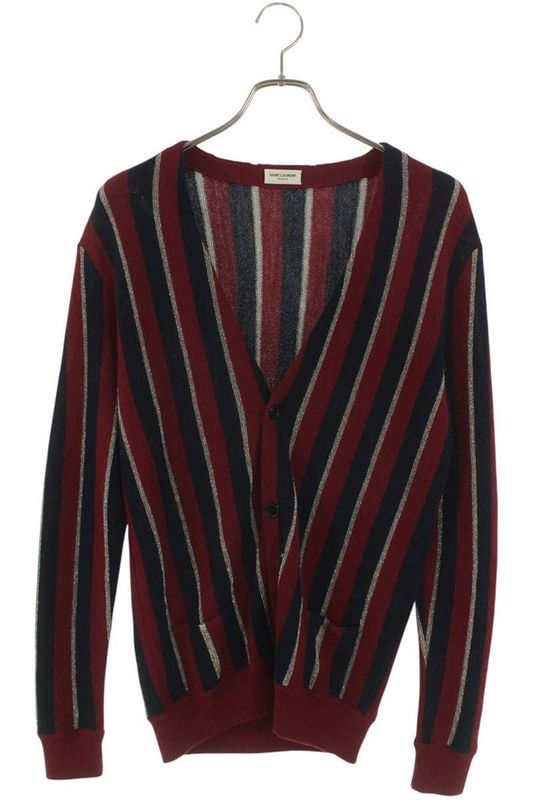 Saint Laurent Paris 16AW 434848 Y1px1 Lame Stripe Cardigan Men's XS