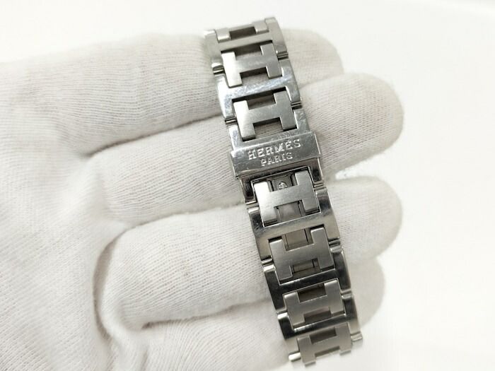 Hermes Clipper Ladies Watch Chronograph SS Quartz Black Dial Cl1310