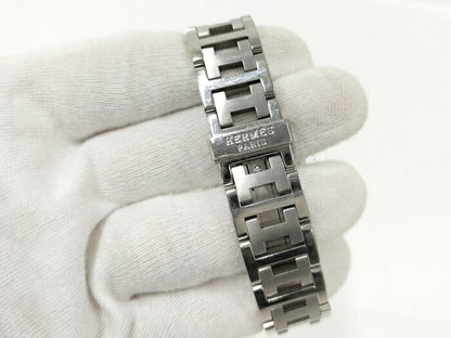 Hermes Clipper Ladies Watch Chronograph SS Quartz Black Dial Cl1310