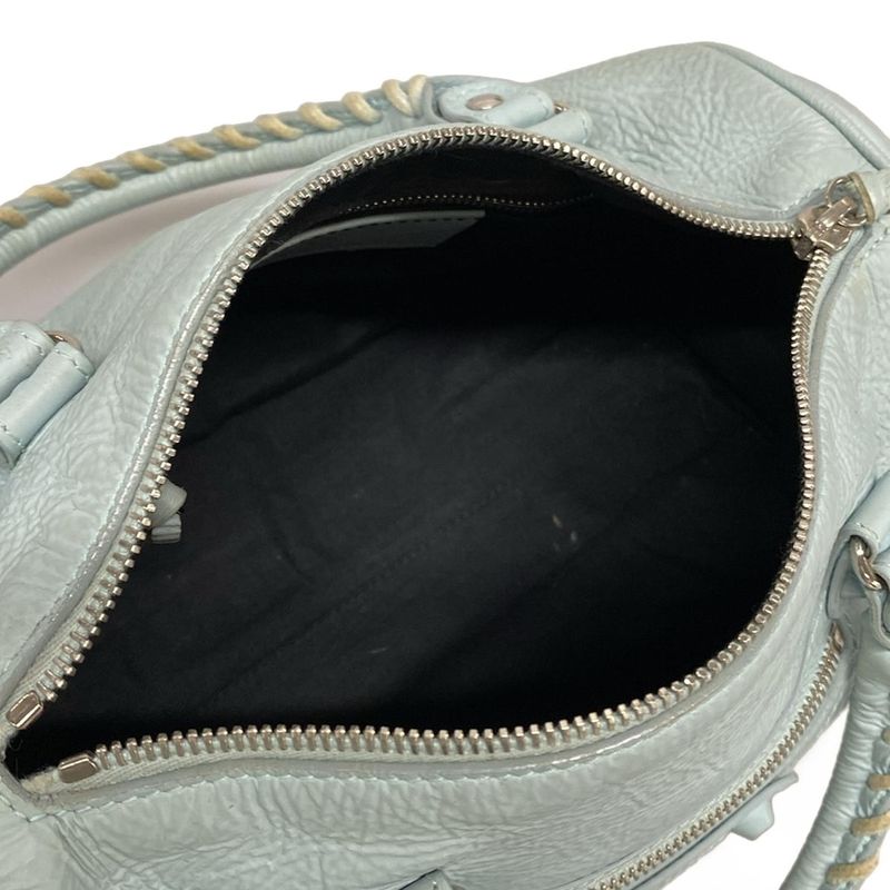 Balenciaga Handbag Classic Mini Twiggy 327103 Light Blue Coated Leather