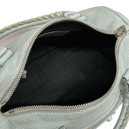 Balenciaga Handbag Classic Mini Twiggy 327103 Light Blue Coated Leather