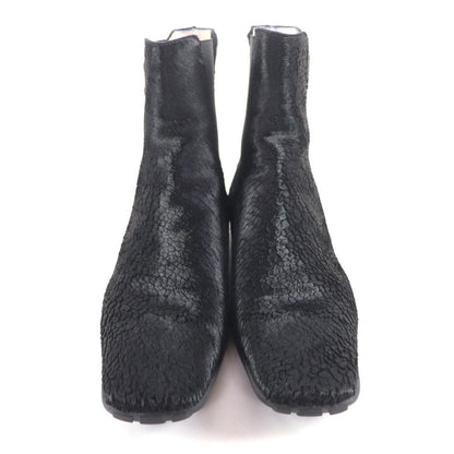 Chanel Vintage CC Logo Embroidery Square Toe Calf Hair Side Gore Boots Black 37 — view 4