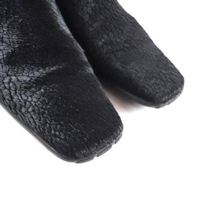 Chanel Vintage CC Logo Embroidery Square Toe Calf Hair Side Gore Boots Black 37 — view 8