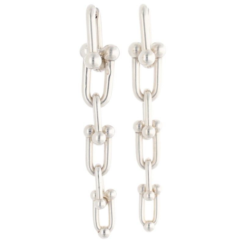 Tiffany & Co Hardwear Hardware Graduated Link Silver Earrings Men's