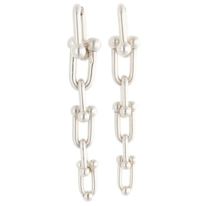 Tiffany & Co Hardwear Hardware Graduated Link Silver Earrings Men's