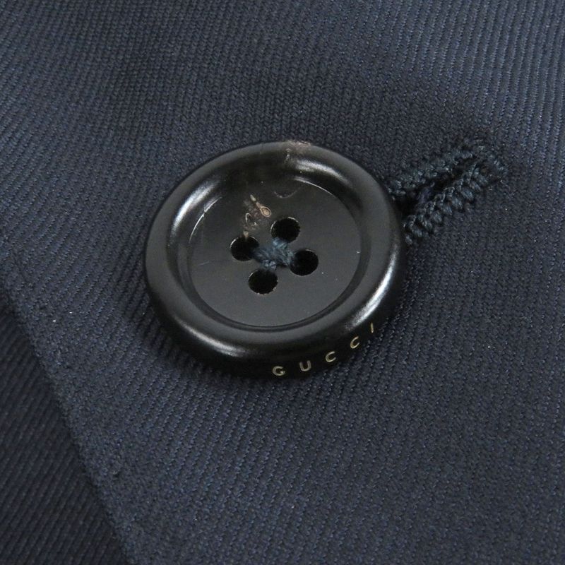 Gucci 252024 None Fabric 100% Wool Single Blazer Tailored Jacket Navy 48 Made