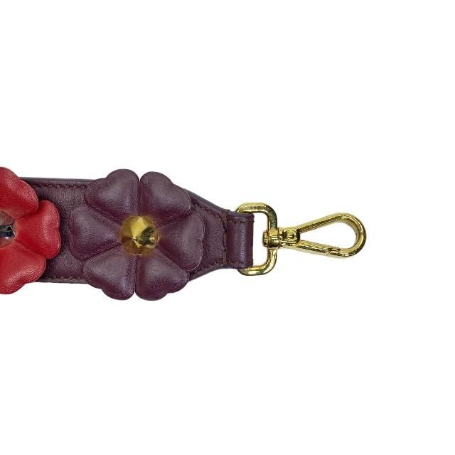Fendi Strap You Shoulder Strap Small Flower Motif Studded Leather Purple