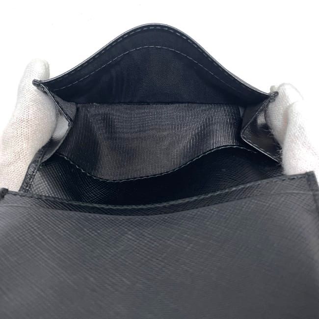 Prada Business Card Case Black NERO Excellent Condition Saffiano Leather