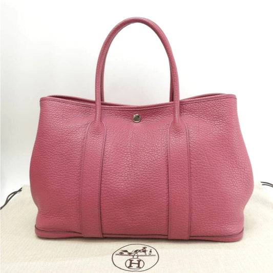 Hermes Garden Party 36 PM Negonda Leather Tote Bag Pink Handbag Purse