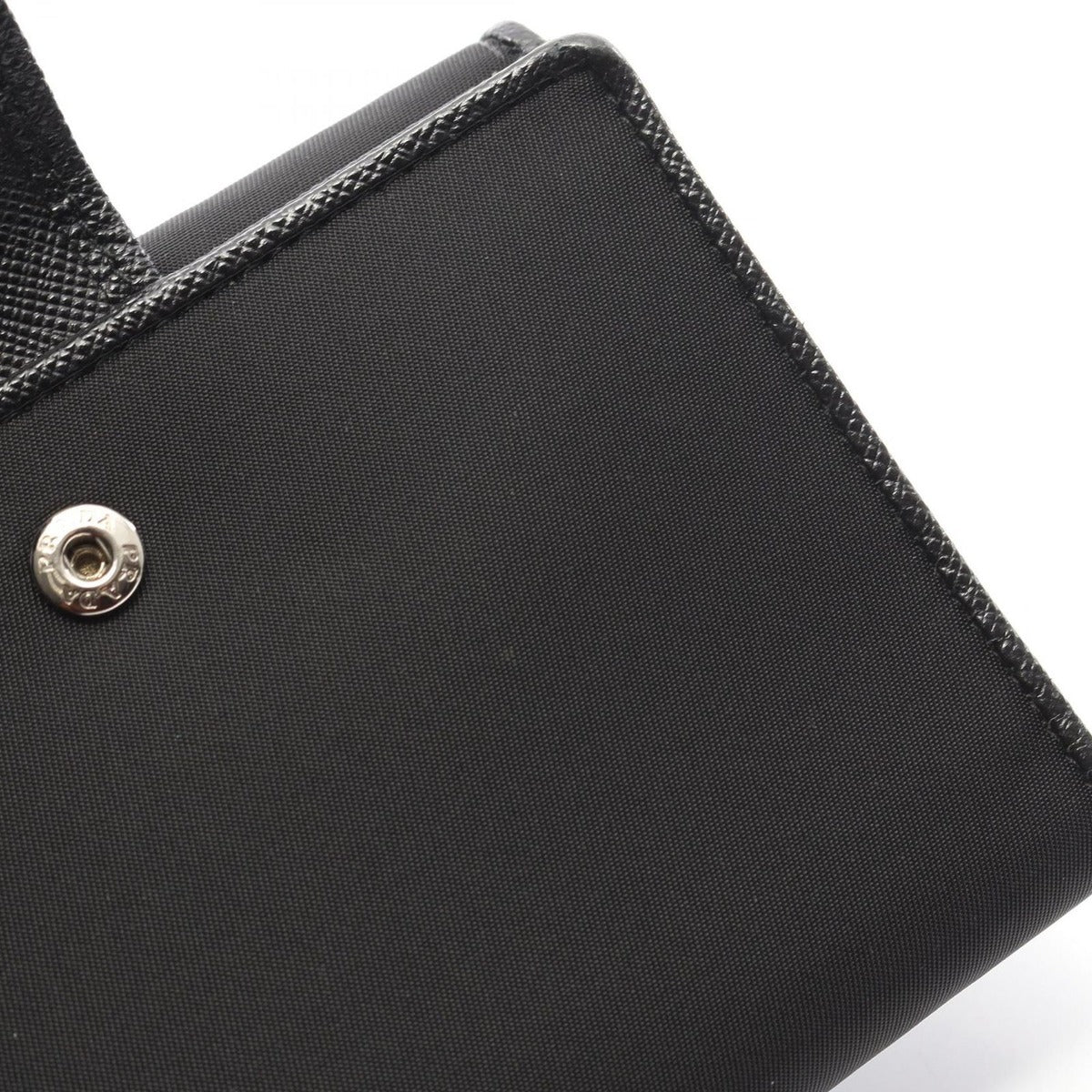 Prada Bifold Wallet Tessuto Black Nylon Saffiano Leather Triangle Logo — view 10