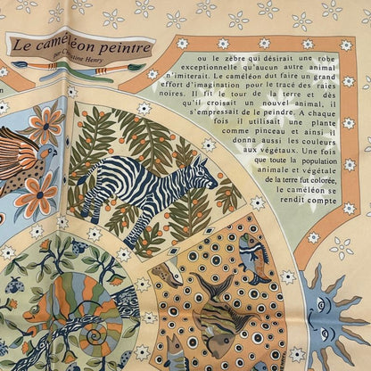 Hermes Le Cameleon Peintre Scarf Silk Multicolor