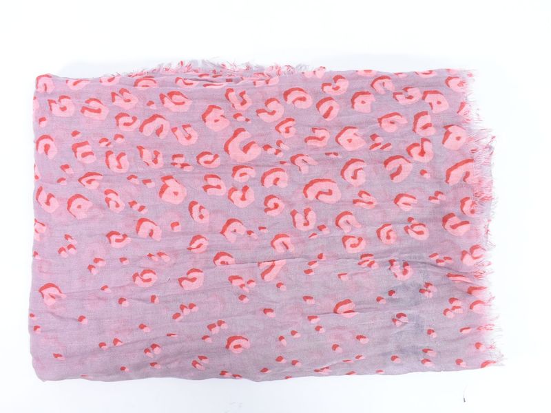 Authentic Louis Vuitton LV Leopard Large Shawl Cashmere Silk Grayish Pink
