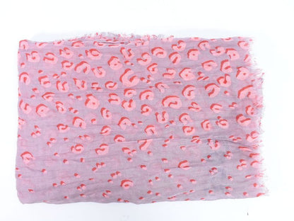 Authentic Louis Vuitton LV Leopard Large Shawl Cashmere Silk Grayish Pink