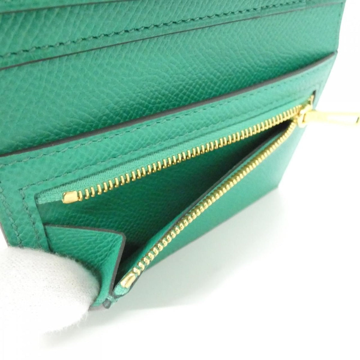 Hermes Bearn Combination Wallet Vert Jade — view 5