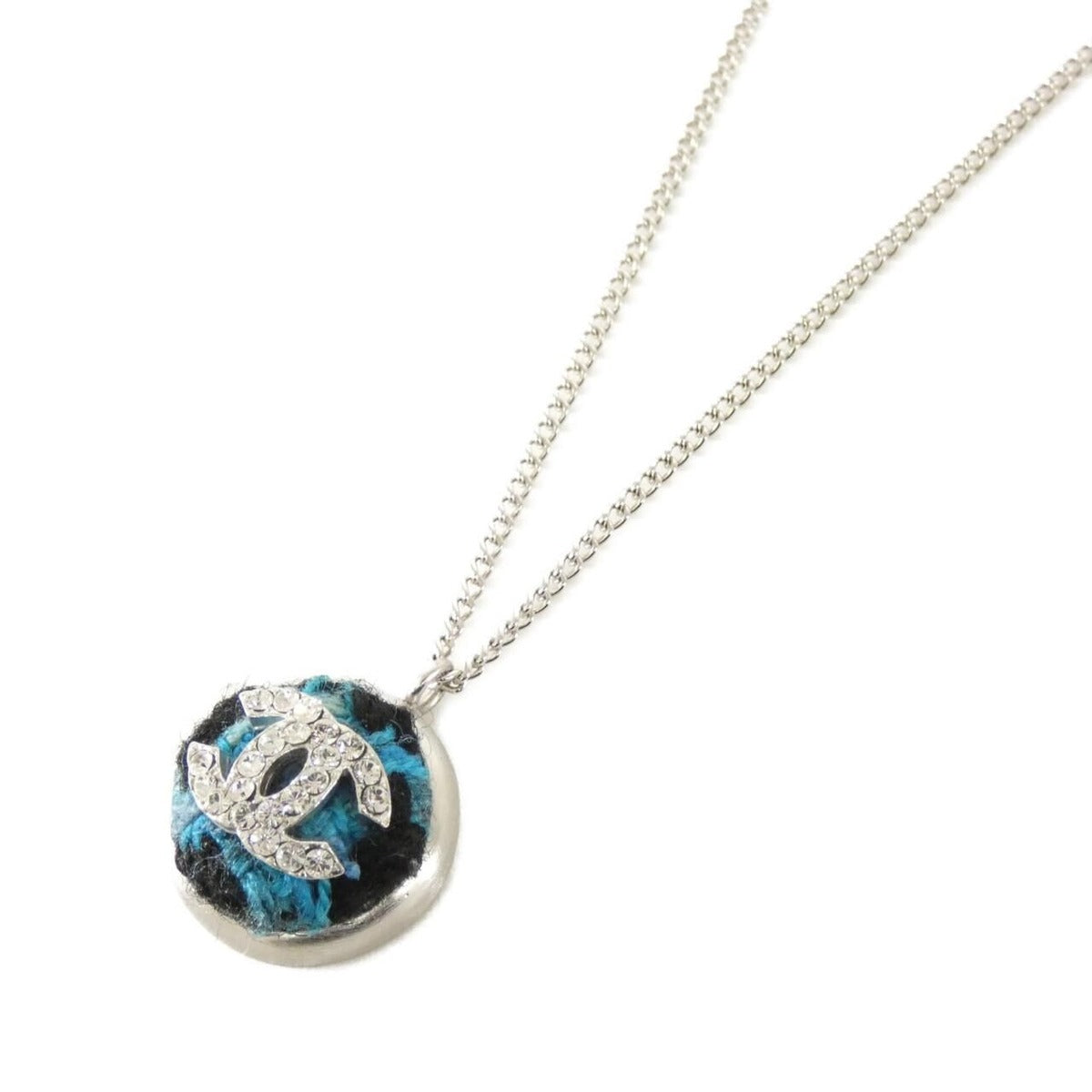 Chanel Necklace Tweed Blue
