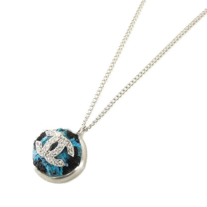 Chanel Necklace Tweed Blue