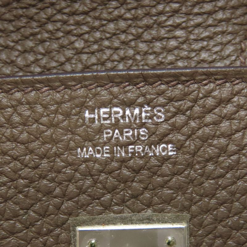 Hermes Birkin 25 Silver Hardware Handbag Togo Women