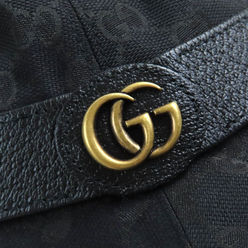 Gucci 576587 Logo Hardware GG Canvas Bucket Hat Black L 59cm (23.23in) Hat