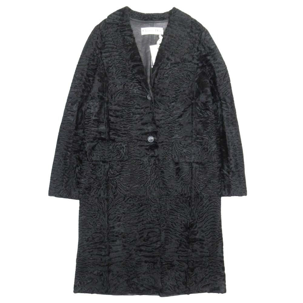 Dior Karakuru Lambskin Star Coat Fur Jacket 34 Black
