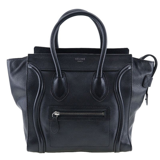 Celine Luggage Micro Shopper Calf Black Handbag