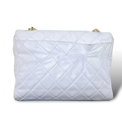 CHANEL 24K Vintage Flap Bag Lambskin Leather Quilted Chain Purse