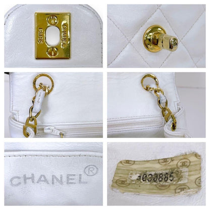 CHANEL 24K Vintage Flap Bag Lambskin Leather Quilted Chain Purse