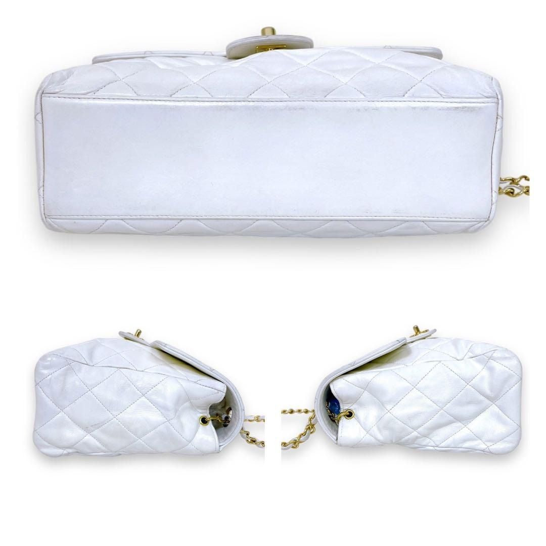 CHANEL 24K Vintage Flap Bag Lambskin Leather Quilted Chain Purse