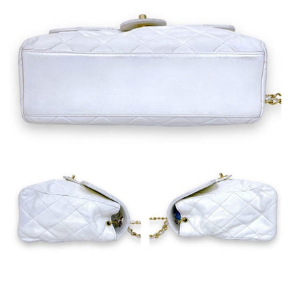 CHANEL 24K Vintage Flap Bag Lambskin Leather Quilted Chain Purse