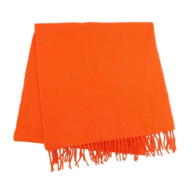 Hermes Muffler Orange Cashmere Accessories Others Scarf