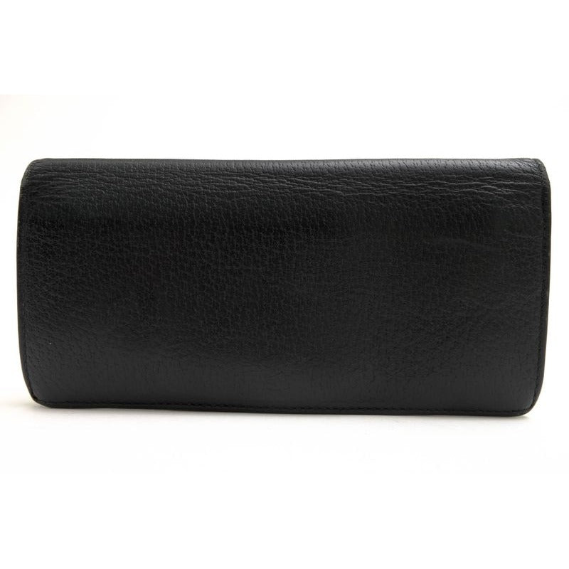 Gucci Long Wallet Men Leather Black GG Marmont with Coin Purse — view 2