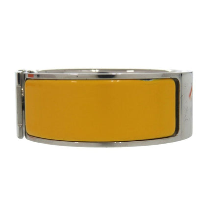 Hermes Click Crack H GM Bracelet Metal Enamel Yellow F Engraved 1200 Hermes