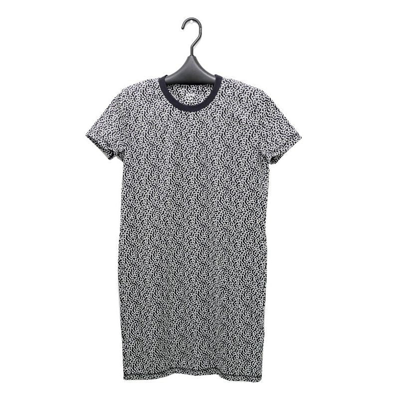 Hermes Short Sleeve Dress Naussa Chaine Navy Size 36 Cotton