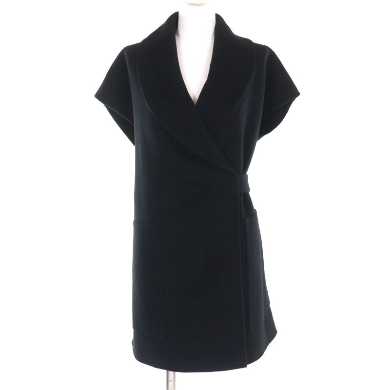 Hermes 2023 3h0141da 100% Cashmere Leather Use Belt Design Long Gilet Vest