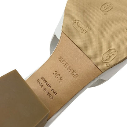 Hermes Mona Sandals Shoes Leather White Mules