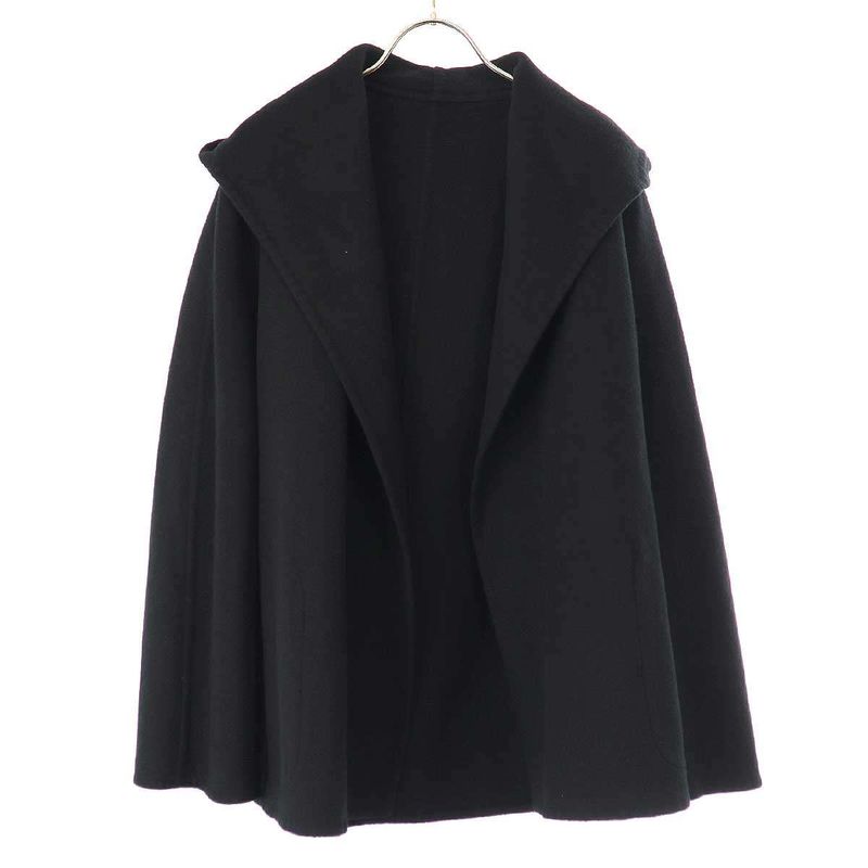 Hermes by Martin Margiela Period Double Face Cashmere Reversible Coat Black 36