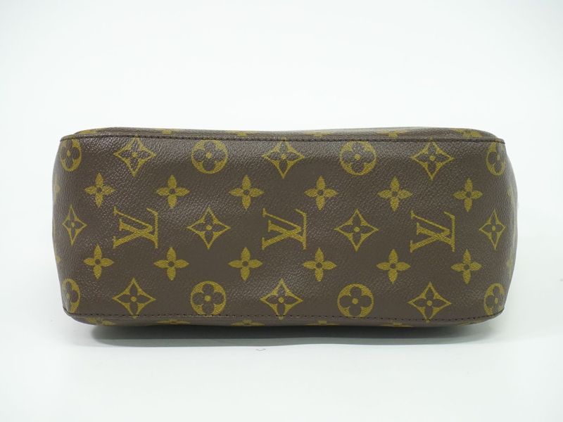 Authentic Louis Vuitton LV Looping MM Monogram Shoulder Bag Handbag Brown