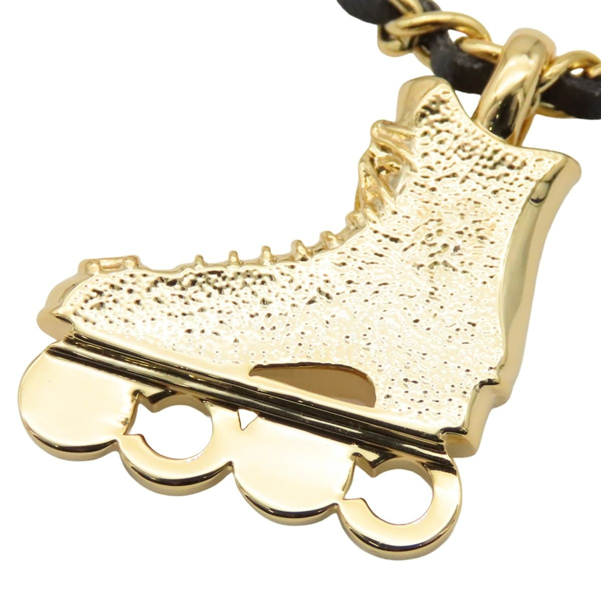 Chanel Pendant Gold Metal Costume Pearl Rhinestone Leather CC Logo Roller — view 4