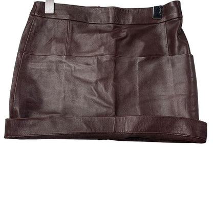 3247 Celine Dark Brown Leather Tight Skirt Size 34 Preowned Phoebe Period Lamb