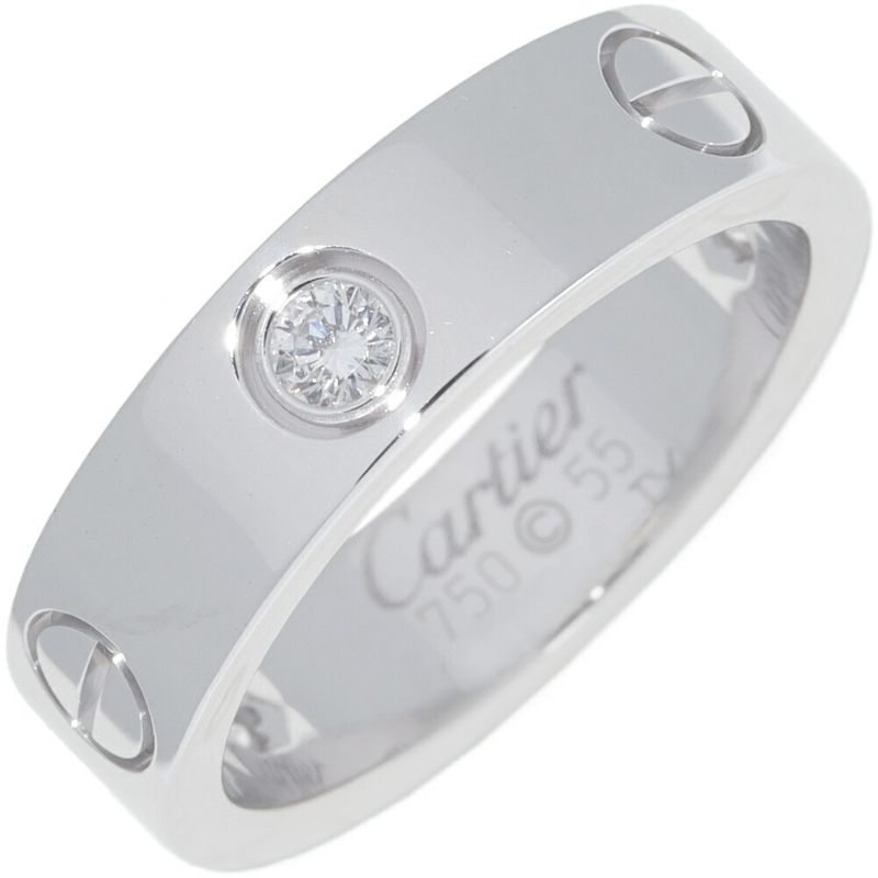 Cartier Ring 18K White Gold Diamond 3P (022ct) Love Ring Half Diamond B40325