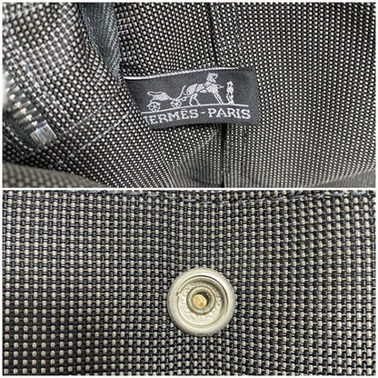 Hermes Tote Bag Tote MM Gray Her Line Excellent Condition Canvas