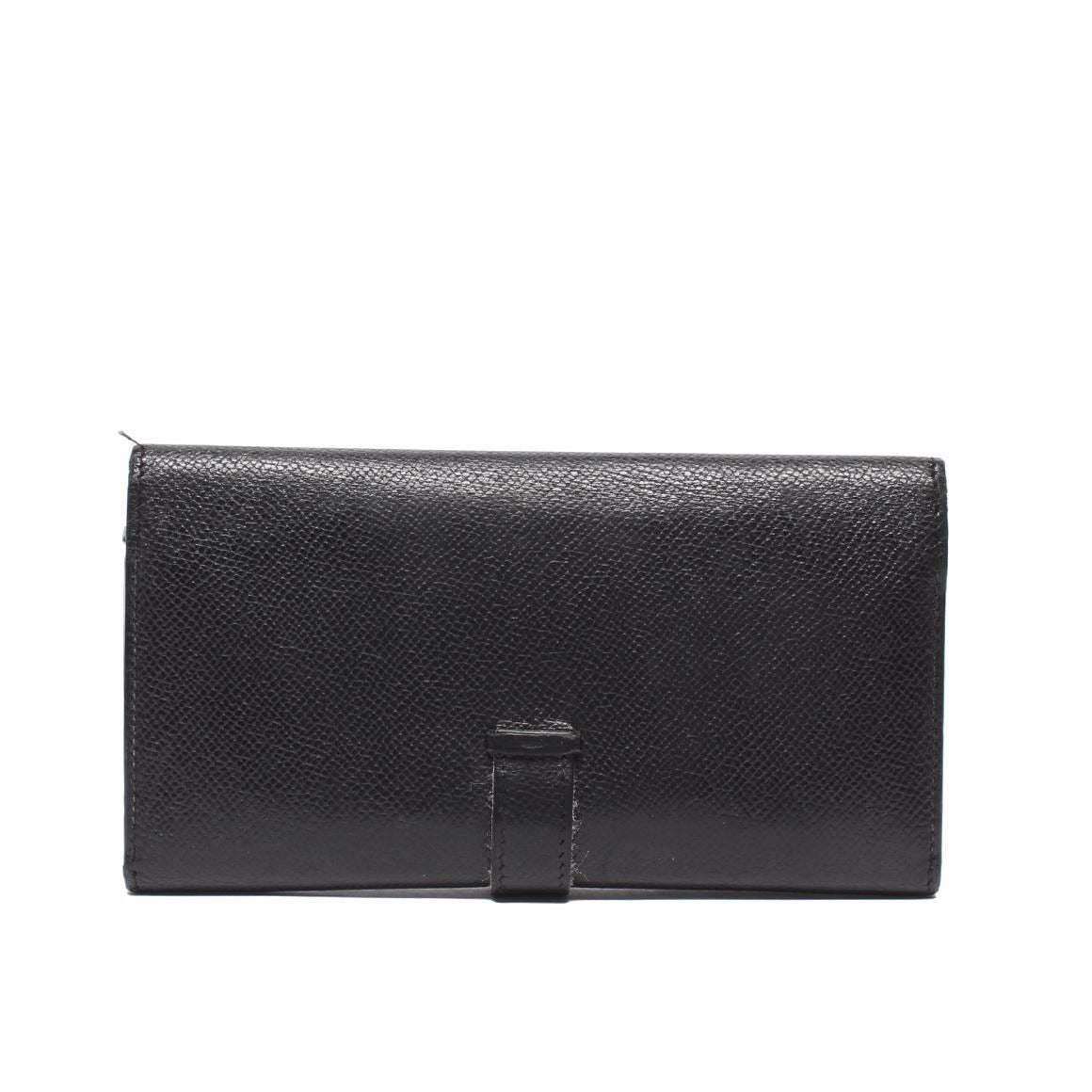Hermes Trifold Wallet Silver Veau Epsom Bearn Dupri Black Size Details — view 2