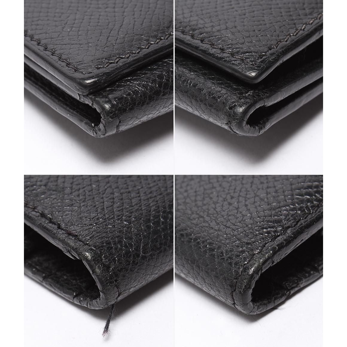 Hermes Trifold Wallet Silver Veau Epsom Bearn Dupri Black Size Details — view 6