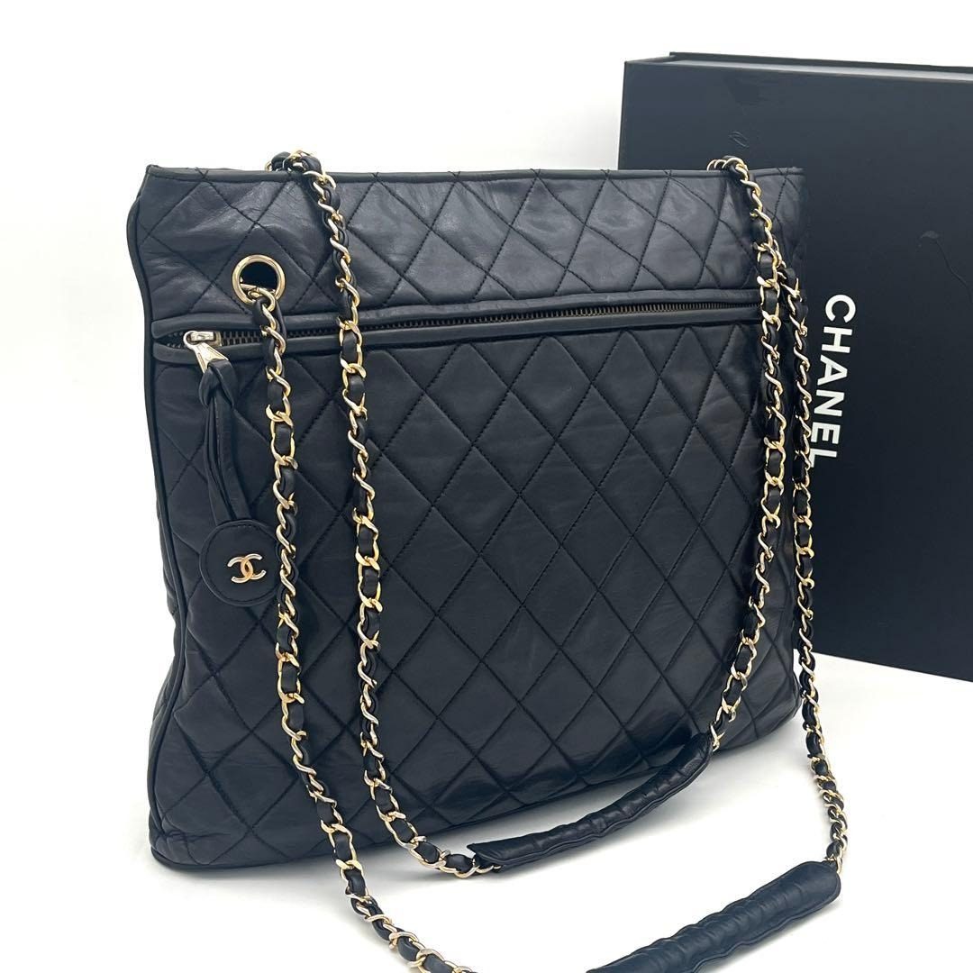 Chanel Quilted Shoulder Bag Lambskin Black