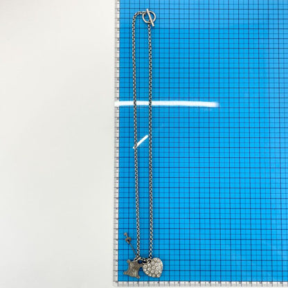 Celine Macadam Triomphe Stone Heart Necklace 24-2916s