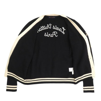Louis Vuitton Badge Wool Size 4L Black Knitted Cardigan Black LV 0906 Louis