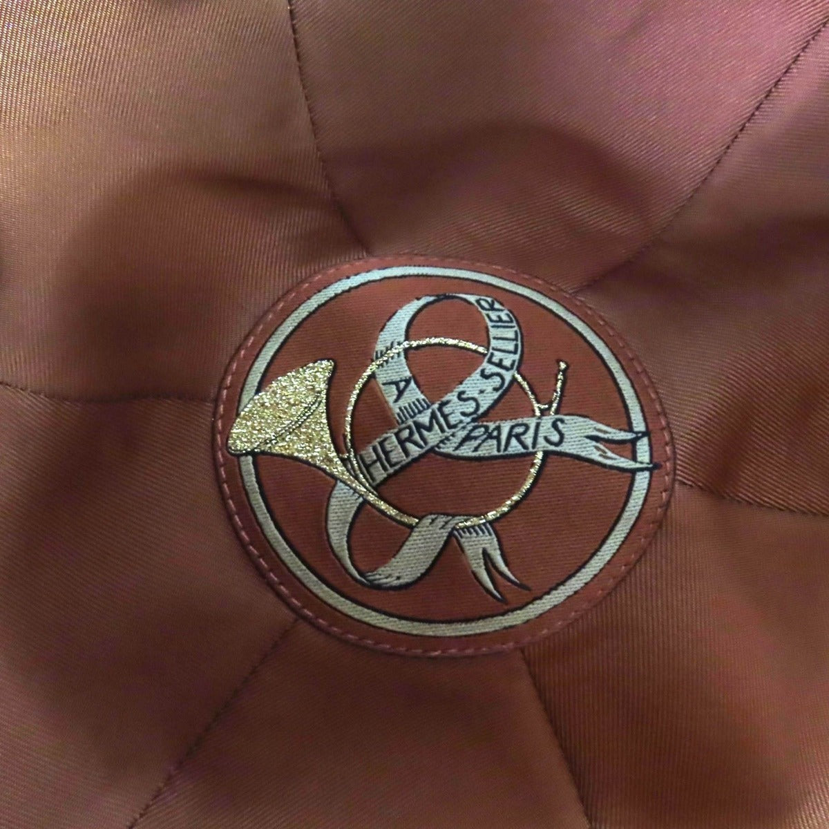 Hermes Gabriel Silver Series with Leather Beret Hat Brown 57 — view 6